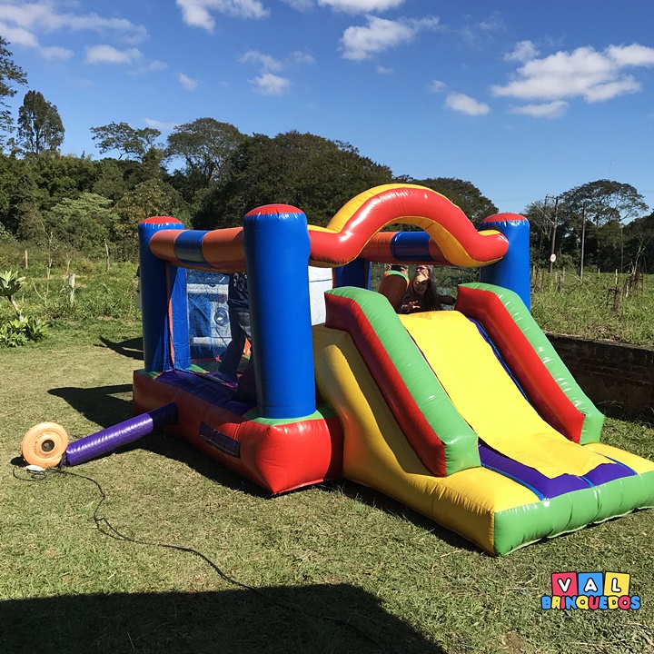 castelo 2 em 1 pula pula com toboga aluguel jundiai val brinquedos