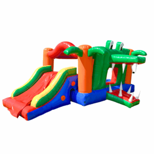 castelo jacaré 2 em 1 pula pula com escorregador aluguel de brinquedos infláveis Jundiaí-sp